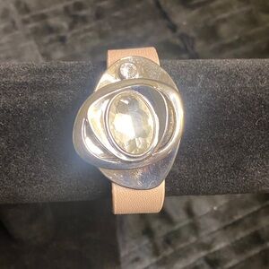 Paparazzi Silver and Tan Bracelet